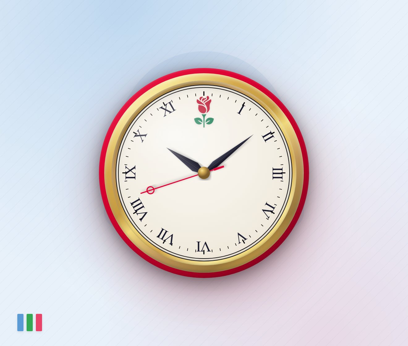 Derby Day Live key art: the rose race clock with a gold bezel